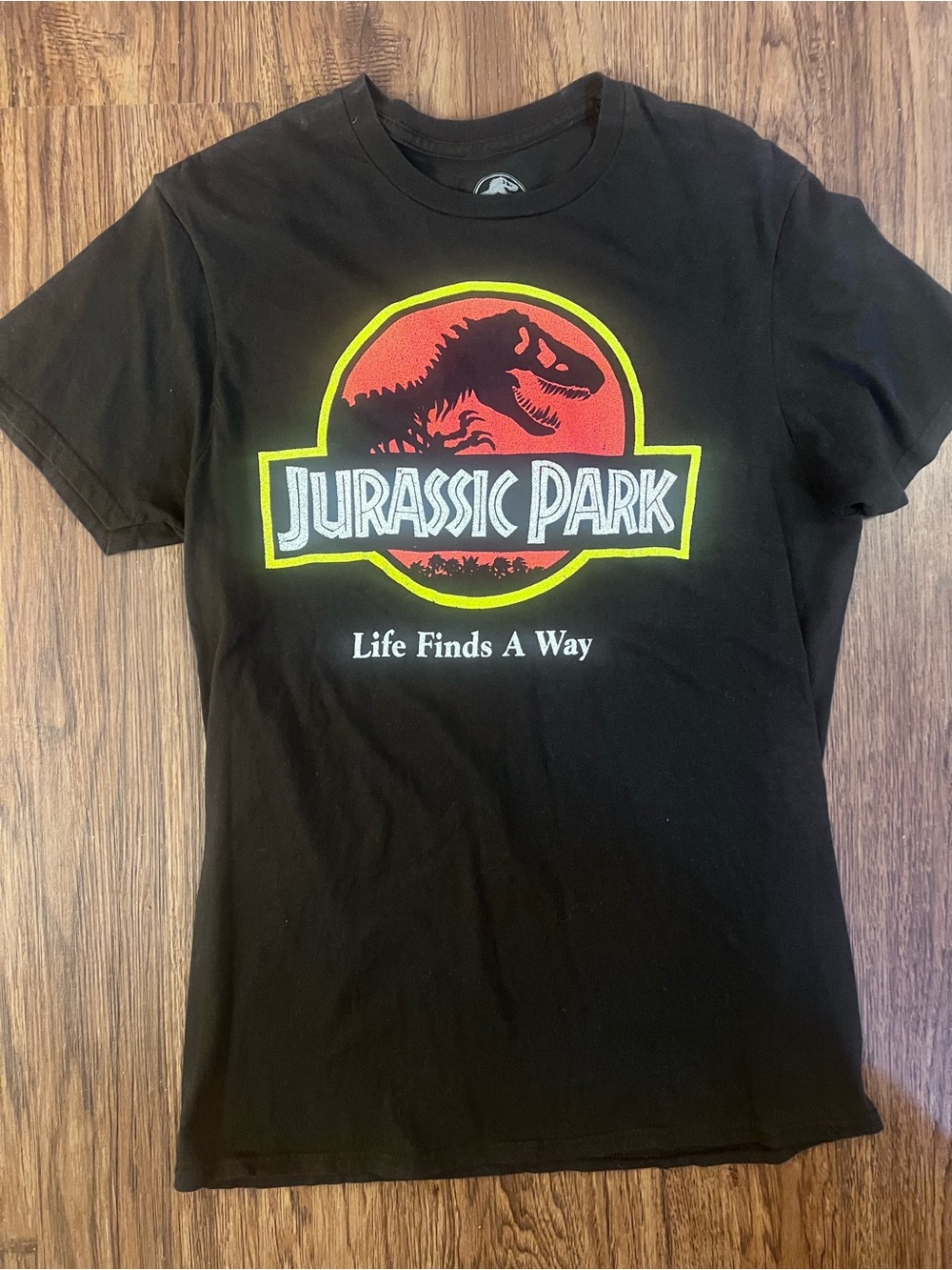 Jurassic Park Black Logo Tee - Iconic Dino Graphic